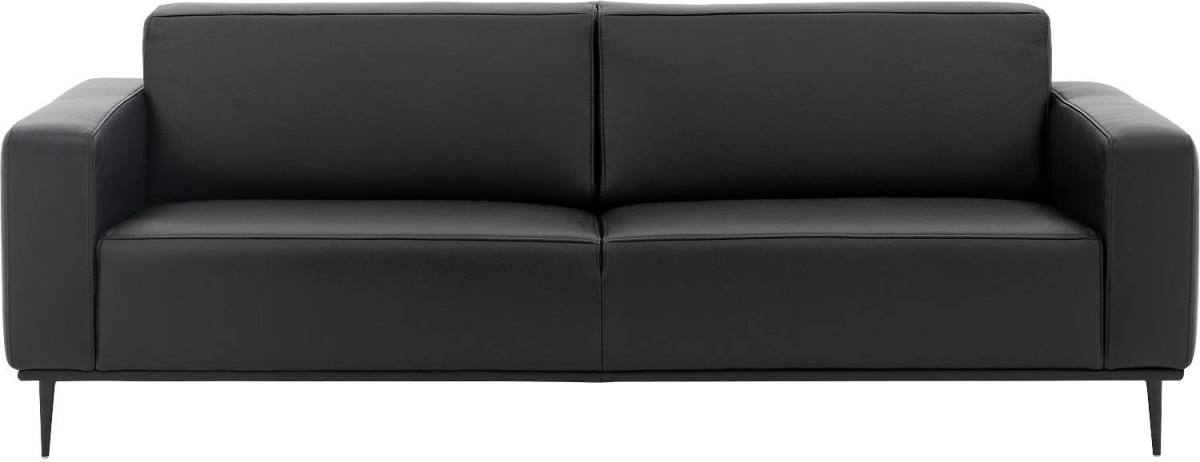 Goossens Bank Prato zwart, leer, 3-zits, modern design