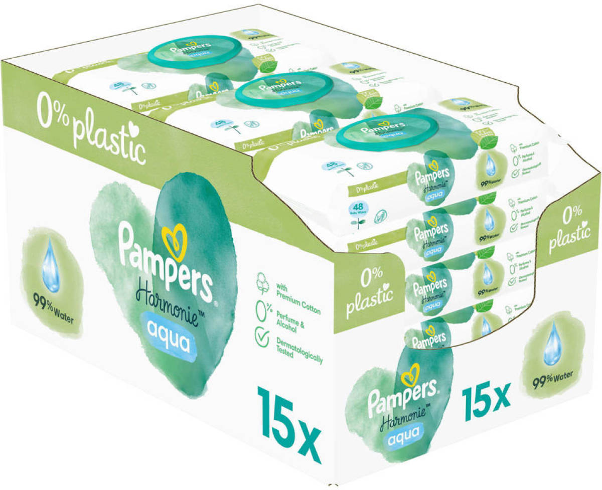 Pampers Harmonie Aqua Babydoekjes - 720 stuks