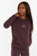 Puma hoodie met logo en glitters aubergine