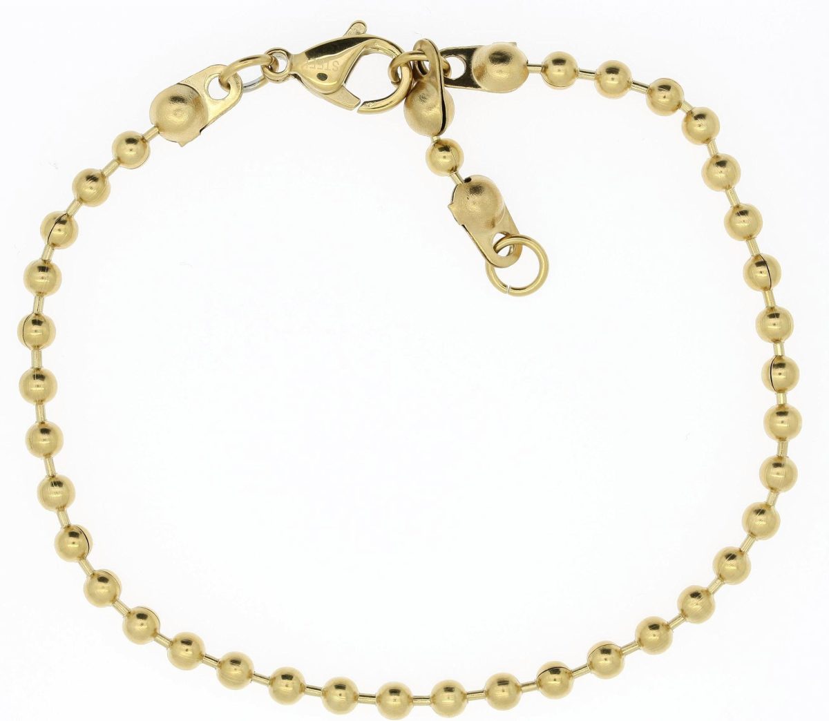 Firetti Edelstalen armband Bolletjesschakels, 3,0 mm breed, goudkleur Made in Germany