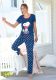 Peanuts Pyjama met snoopy-print en gestippelde broek
