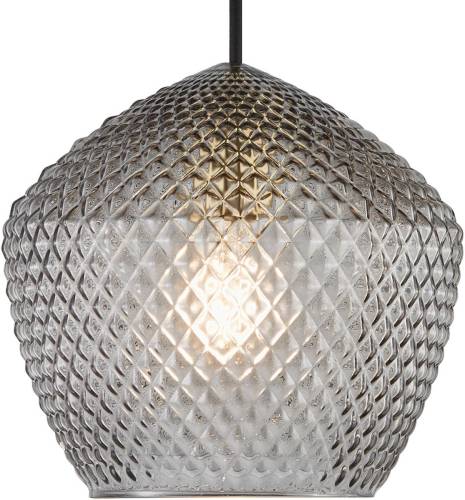 Nordlux Hanglamp ORBIFORM Hanglamp, structuur glas kap, messing applicatie