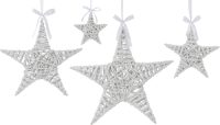 OTTO Sierster met satijnband, met een beetje zilverkleurige glitters (4 stuks)