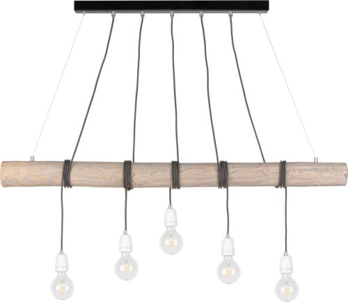 SPOT Light Hanglamp TRABO PORCIA Hanglamp, houten balk van massief grenenhout ø 8-12 cm, hout grijs gebeitst, duurzaam - FSC®-gecertificeerd, Made in Europe