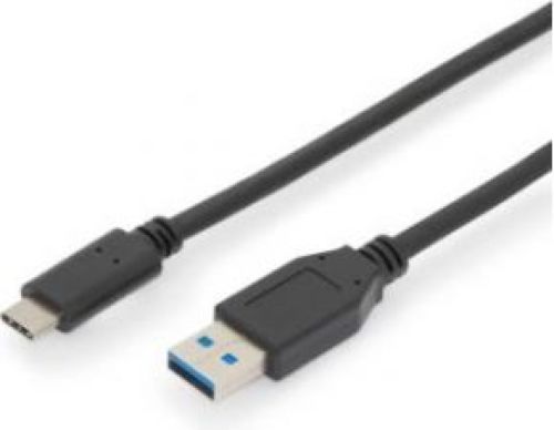 Assmann Electronic AK-300146-010-S 1m USB C USB A Mannelijk Mannelijk Zwart USB-kabel