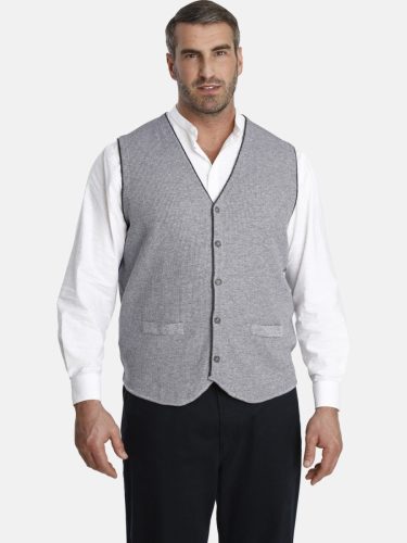 Charles Colby vest KEVAN Plus Size met contrastbies grijs
