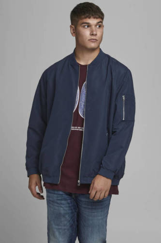 JACK & JONES PLUS SIZE bomberjack JJERUSH Plus Size navy blazer