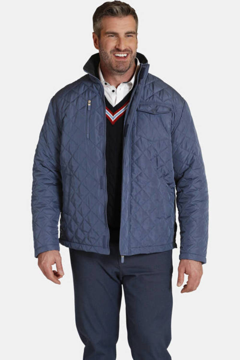 Charles Colby gewatteerde jas SIR CYNFARCH Plus Size blauw