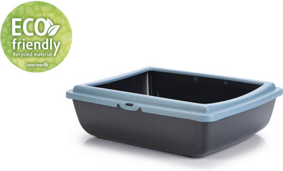 Beeztees kattenbak Juliet eco blauw/zwart 48x38x14 cm