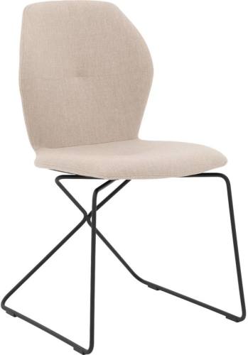 Goossens Eetkamerstoel Manzini wit stof modern design