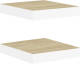 VidaXL Wandschappen zwevend 2 st 23x23,5x3,8 cm MDF eikenkleurig wit