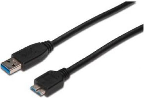 Assmann Digitus AK-300117-003-S 0.25m USB A Micro-USB B Mannelijk Mannelijk Zwart USB-kabel