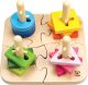 Hape houten puzzel en sorteerplank 16 delig