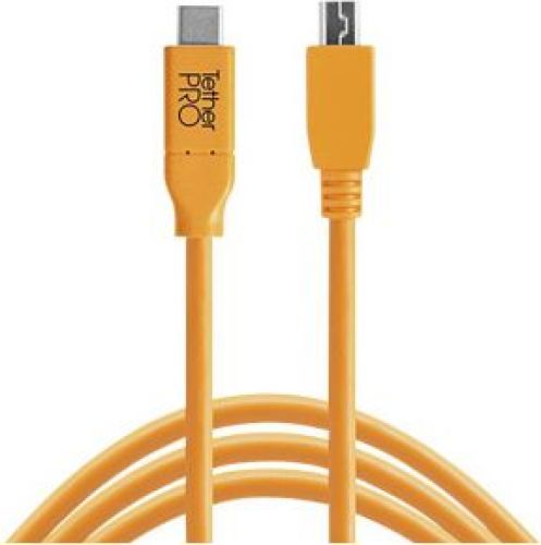 Tether Tools USB-C naar 2.0 Micro-B 5-Pin 4.60m oranje