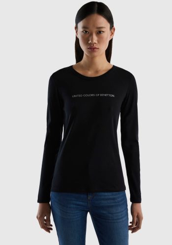 United Colors of Benetton Shirt met lange mouwen met glitterprint voor