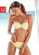 Sunseeker gebloemde strapless bandeau bikinitop geel