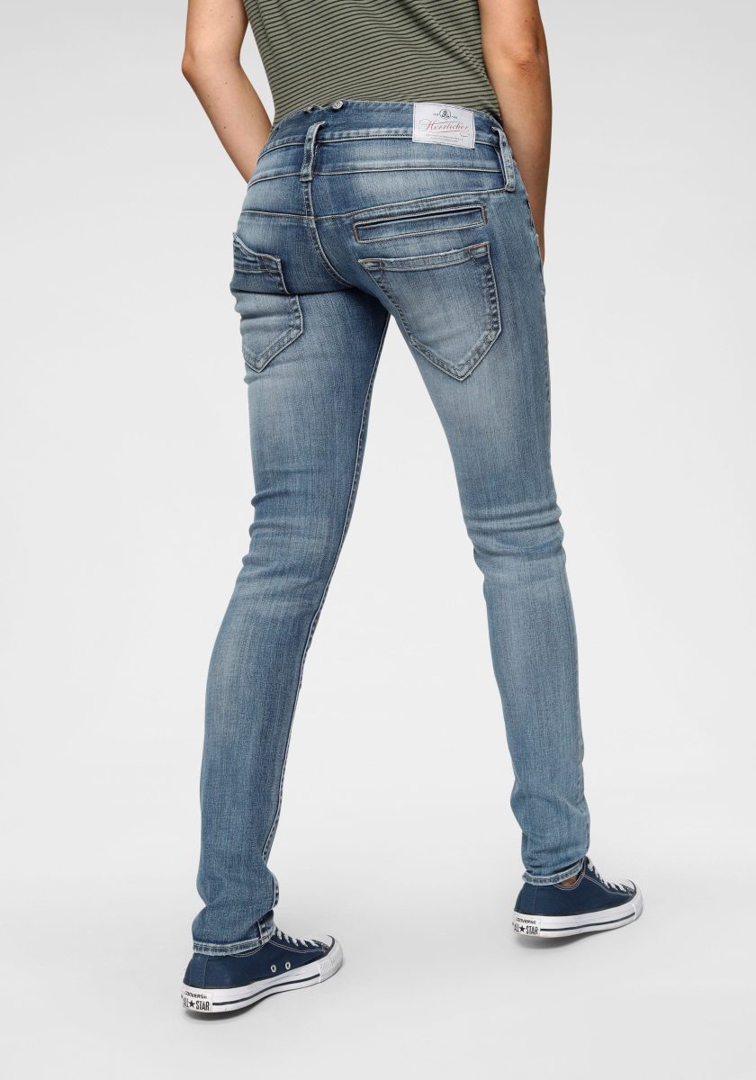 Herrlicher Skinny jeans PITCH SLIM REUSED DENIM Low waist met licht push-upeffect