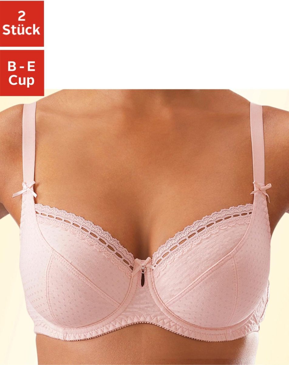 PETITE FLEUR Beugel-bh van katoen-jacquard in dirndl-model (Set van 2)