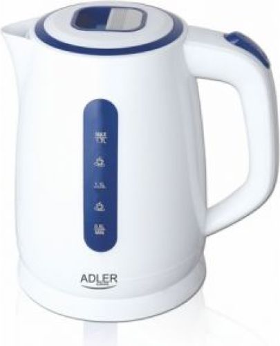 Adler AD 1234 waterkoker 1,7 l Blauw, Wit 2200 W