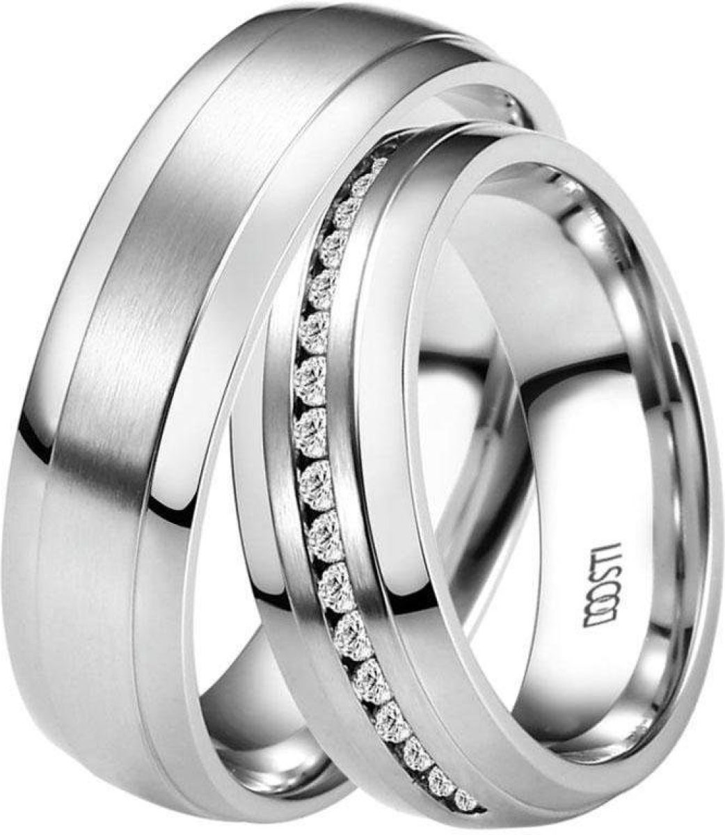 DOOSTI Trouwring ST-082-D, ST-082-H, DAYLIGHT Made in Germany - naar keuze met of zonder zirkoon