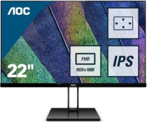 AOC 22V2Q 21.5  Full HD LED Flat Zwart computer monitor