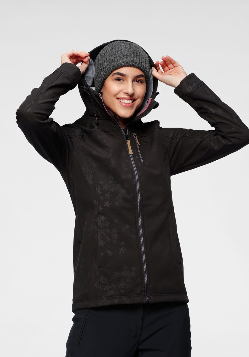 Polarino Softshell-jack met jerseyvoering in de capuchon