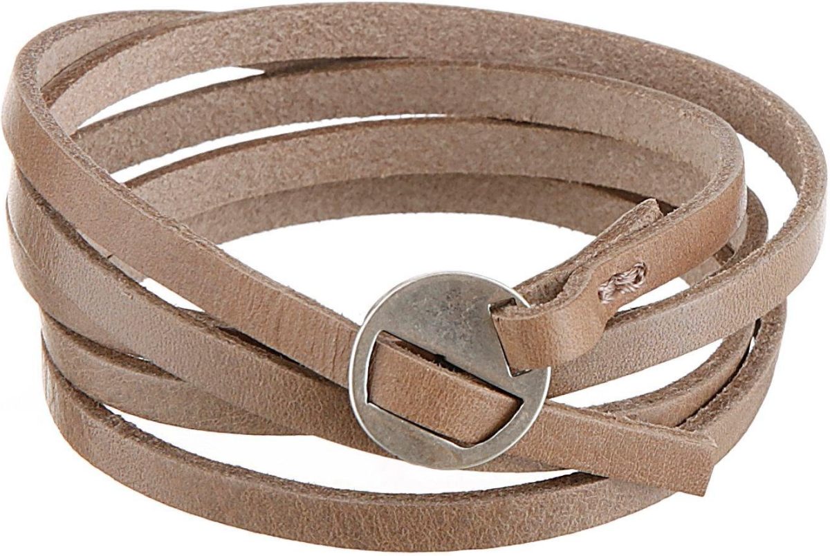 J.Jayz Leren armband In wikkel-look, met trendy metalen gesp (1-delig)