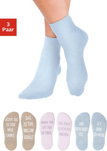 Arizona Wellness-sokken met antislip in de vorm van een spreuk (3 paar)