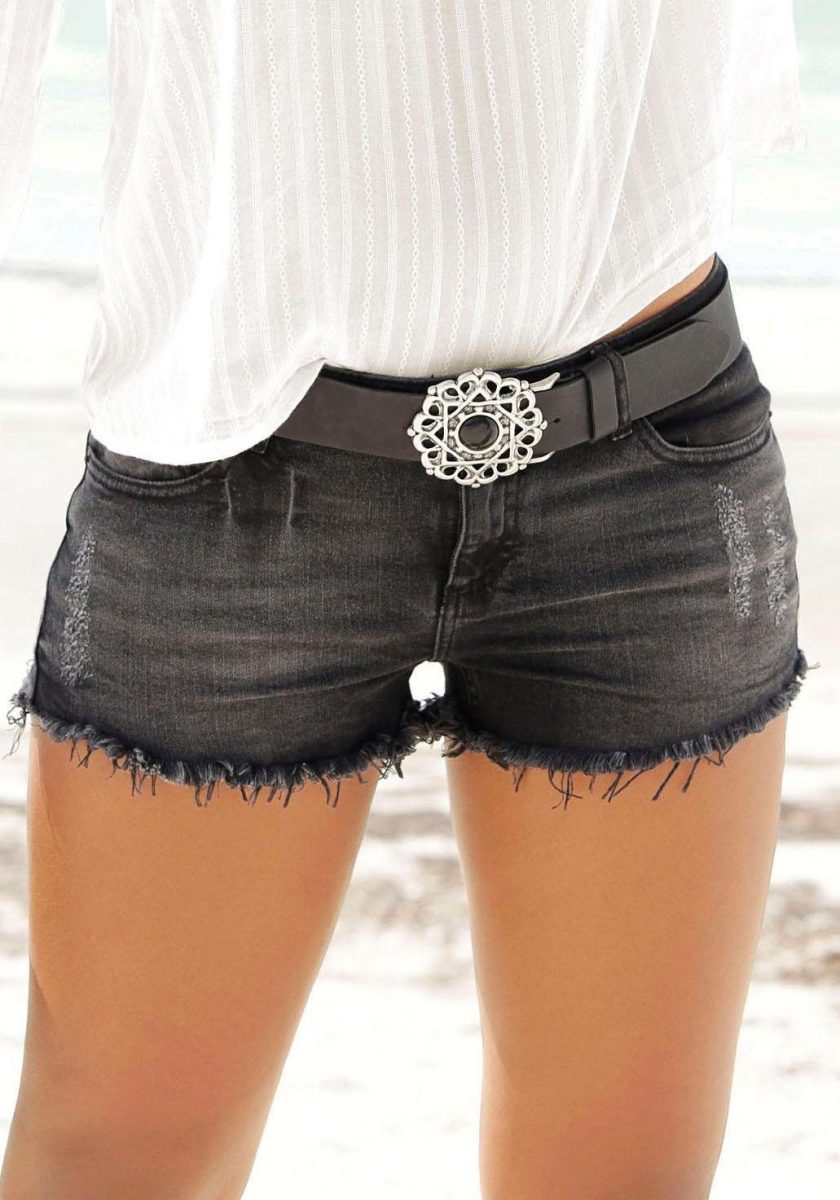 Buffalo Jeanshotpants met franje bij de zoom