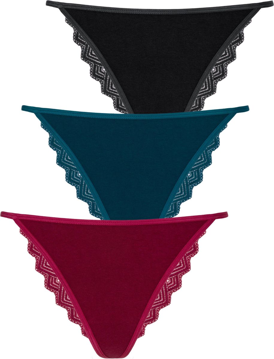 Lascana Brasil-slip met grafische kant achter (3 stuks)