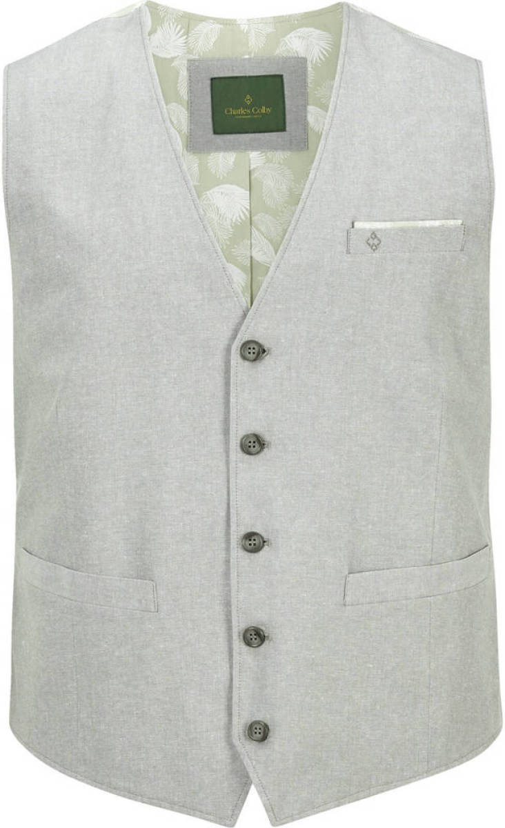 Charles Colby gilet DUKE DANIEL Plus Size lichtgroen