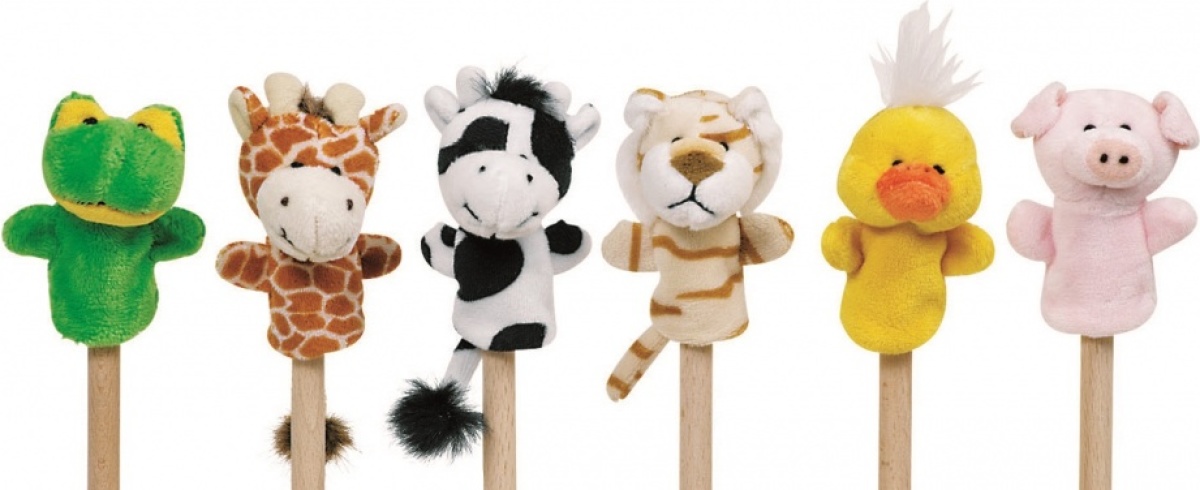 Toys Pure Vingerpoppen Set Baby Dieren 6 Stuks 7 8cm