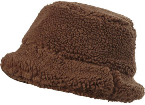 Sarlini bucket hat van teddystof bruin