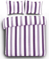 Papillon Scott Dekbedovertrek - 100% Katoen-satijn - 2-persoons (200x200/220 Cm + 2 Slopen) - 2 Stuks (60x70 Cm) - Paars