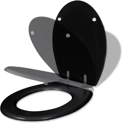 VidaXL Toiletbril Soft-close Simpel Ontwerp Mdf Zwart