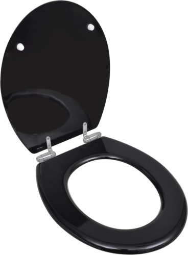 VidaXL Toiletbril Soft-close Simpel Ontwerp Mdf Zwart