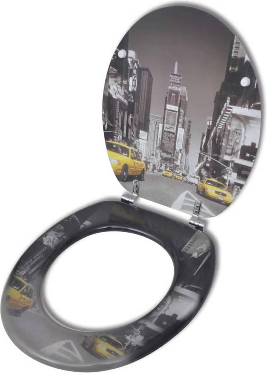 VidaXL Toiletbril Van Mdf Met New York Dessin