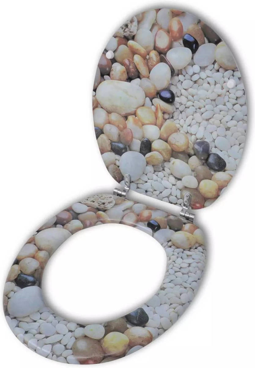 VidaXL Toiletbril Van Mdf Met Kiezelstenen Dess