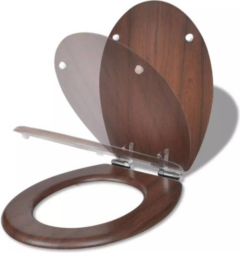 VidaXL Toiletbril Soft-close Simpel Ontwerp Mdf Bruin