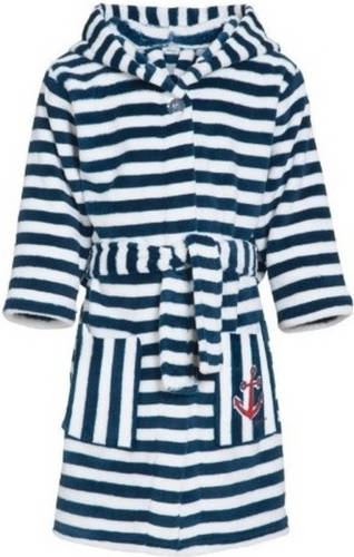 Playshoes Blauw/witte Badjas/ochtendjas Met Strepen Voor Kinderen 134/140 (9-10 Jr) - Badjassen