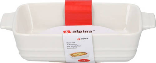 Alpina Rechthoekige Ovenschaal Wit 25 Cm - Ovenschalen