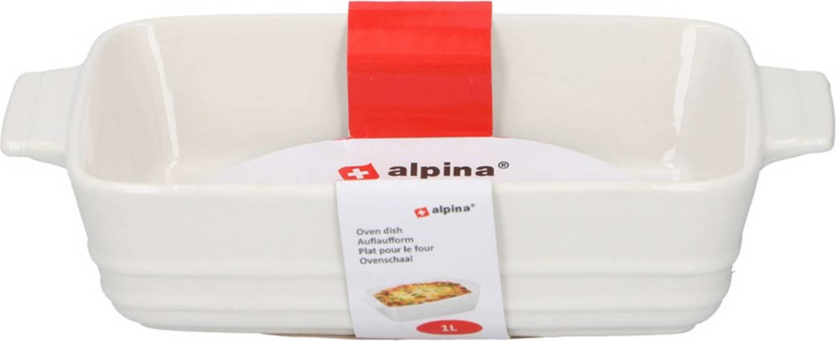 Alpina Rechthoekige Ovenschaal Wit 25 Cm - Ovenschalen