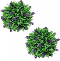 VidaXL Kunstbuxus Bal Met Lavendel 28 Cm Set Van 2