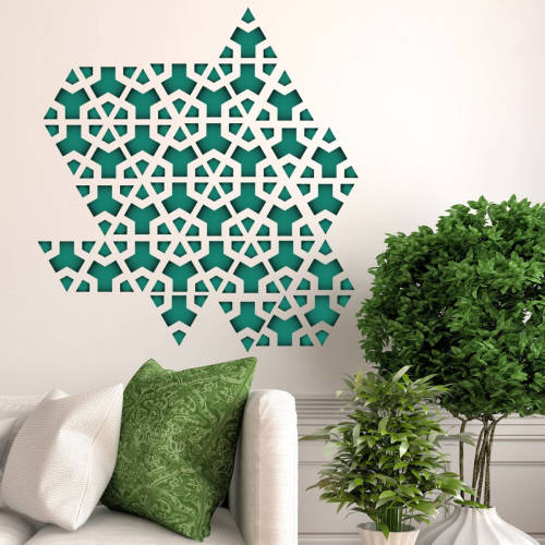 Walplus Home Decoratie Sticker - Groene Driehoek Geometrisch Patroon