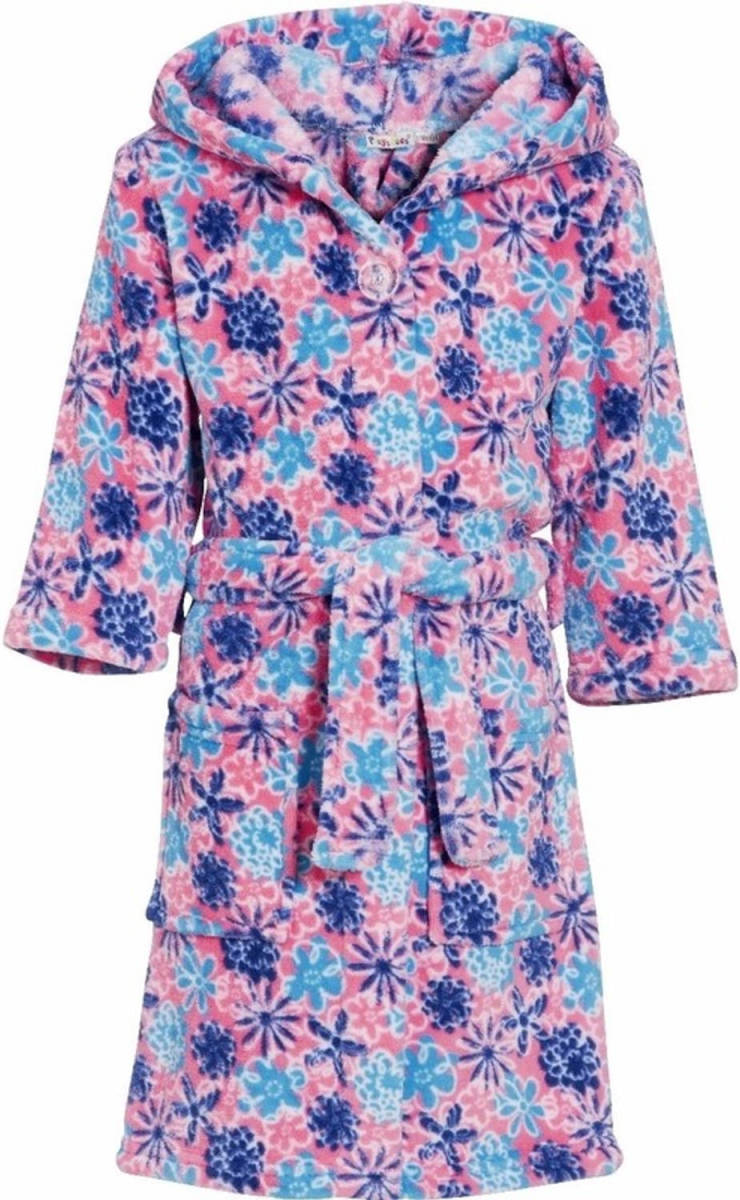 Playshoes Roze Badjas/ochtendjas Met Bloemen Print Voor Kinderen. 98/104 (4-5 Jr) - Badjassen