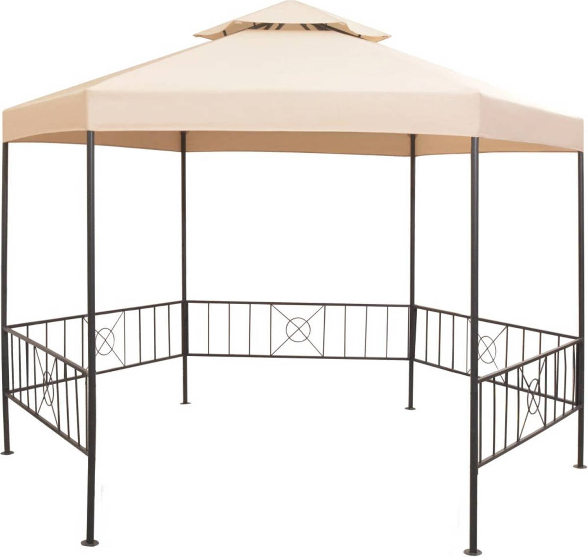 VidaXL Tuinprieel 323x265 Cm Hexagonaal Beige