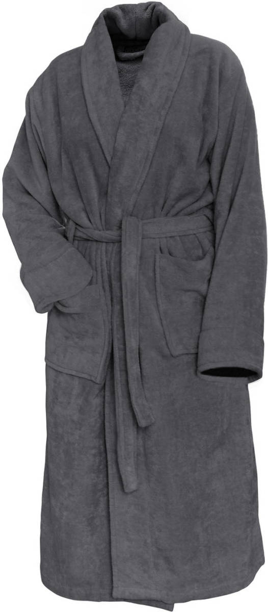 Linnick Pure Badjas Velours - Dark Grey - Xxl