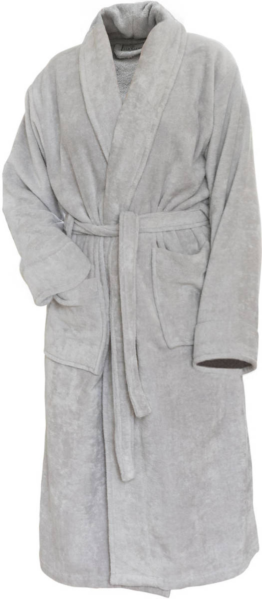 Linnick Pure Badjas Velours - Light Grey - M