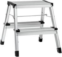 Decopatent ® Huishoudtrap Keukentrap - Met 2 Treden - Aluminium