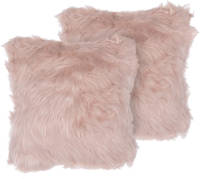 Beliani Lubha - Sierkussen Set Van 2 -Roze-polyester